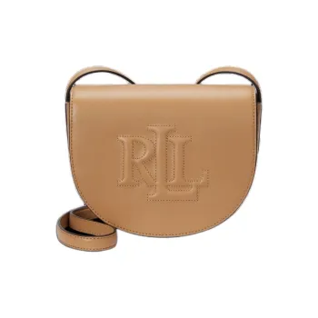 Ralph Lauren Witley Cow Leather Crossbody Bag Shoulder Bag Medium Size Women's Light Brown Yellow