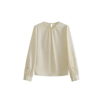 She Enjoys Chiffon Shirts Women's Milk White
