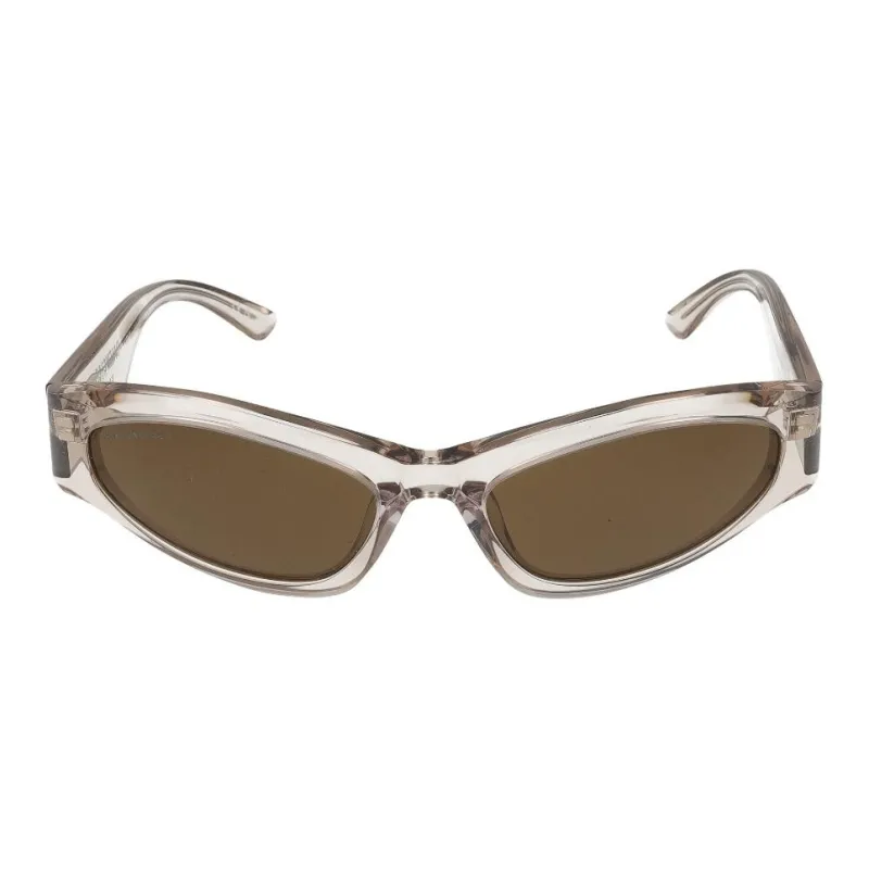 Balenciaga Acetate Irregular Shape Sunglasses Women's Brown-1