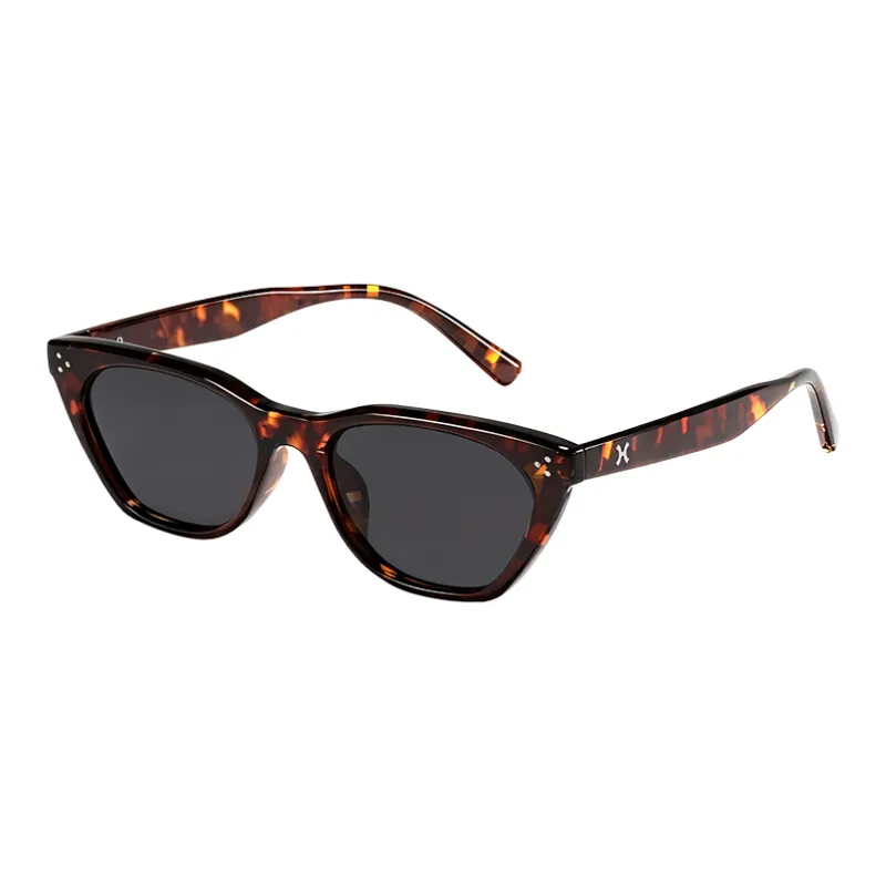 LOHO Plate Frame Cat Eye Sunglasses Unisex Black Tortoiseshell-2