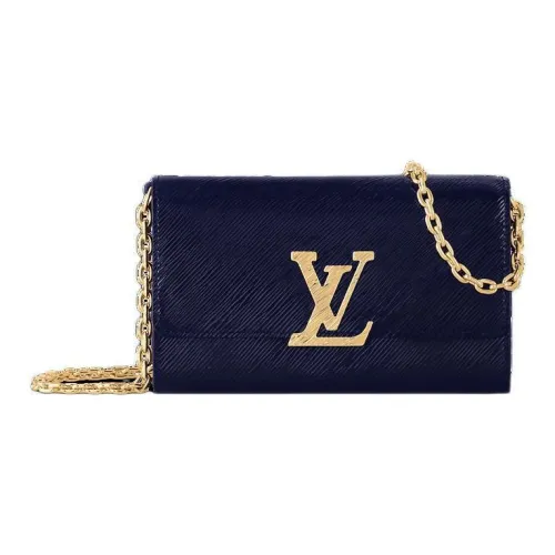 LOUIS VUITTON Pochette Louise Lacquered Finish Cow Leather Crossbody Bag Shoulder Bag Women's Sapphire Blue