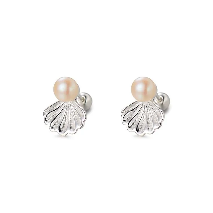 SHARK BABY S999 Fine Silver Stud Earrings Women's-0