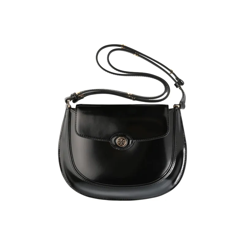 TORY BURCH Robinson Spazzolato Small Flip Bag Black-0