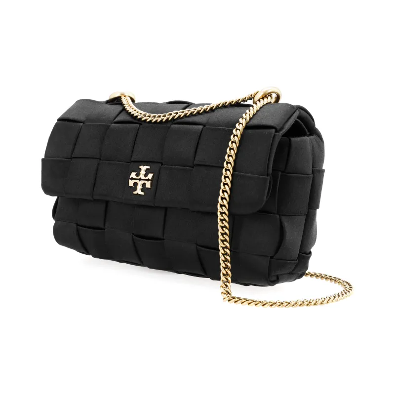 TORY BURCH Kira Satin With Leather Portable Crossbody Bag Shoulder Bag Mini Women's Black-1