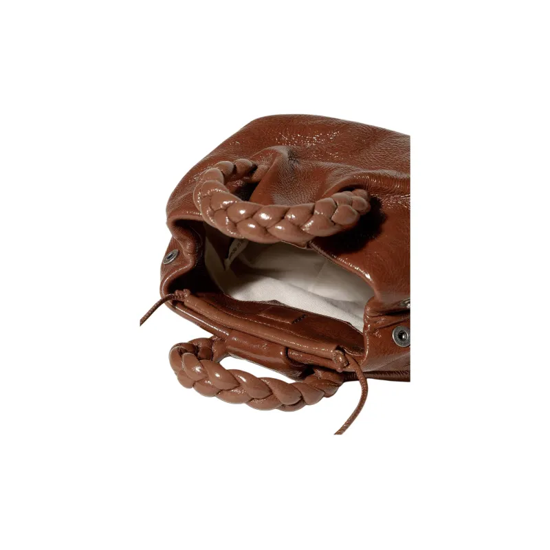 Hereu Lambskin Shoulder Bag, Crossbody Bag, Handbag Trumpets Women's Cocoa-3