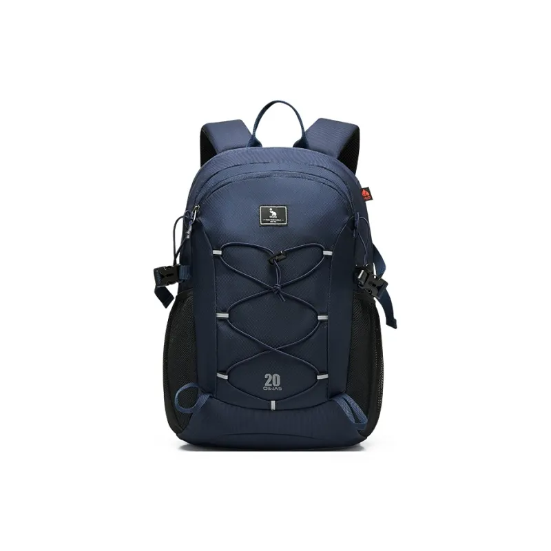 OIWAS Fabric Backpack Unisex Black/Dark Blue/Dark Gray-5