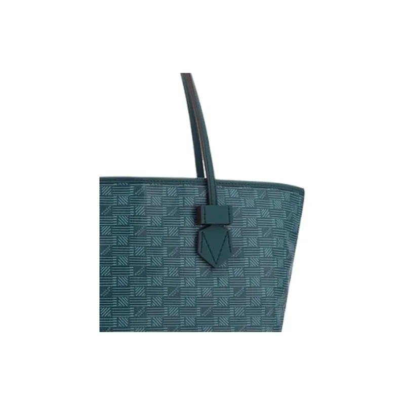 MOREAU Leather Tote Bag Shopping Bag Handbag Shoulder Bag Women's Blue-3