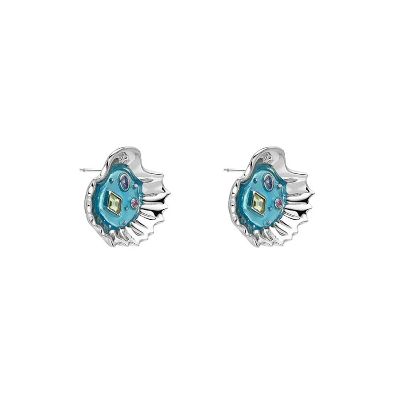 Lazysuri Zircon Enamel Stud Earrings Unisex-3