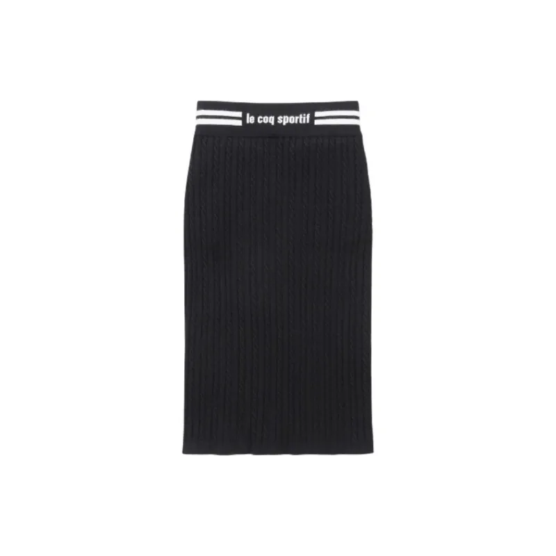 Le Coq Sportif Knit Long Skirts Women's Black-1