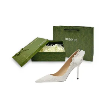 Dunnu Slim Heel High Heels 8cm Women's White