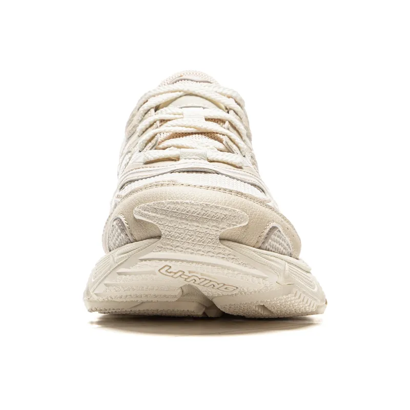 LiNing Star Slip Resistant, Abrasion Resistant, Breathable Low Top Chunky Sneakers Women's Ecru-4