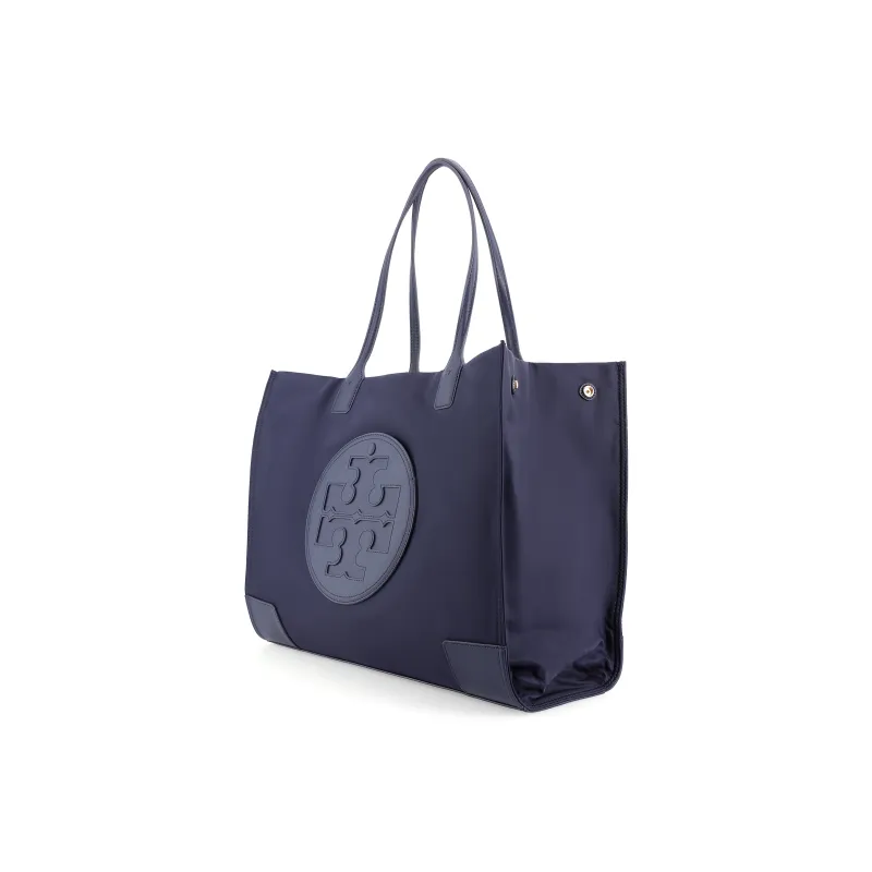 TORY BURCH Ella Logo Tote Tory Navy-1