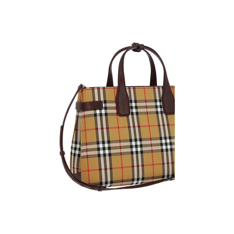 Burberry Cow Leather One Shoulder Handbag Regular Women's Earth Yellow-2
