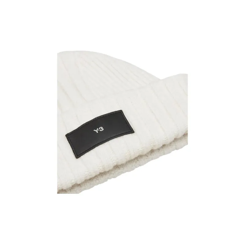 Y 3 Logo Patch Ribbed Knit Beanie-2