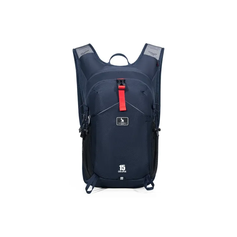 OIWAS Fabric Backpack Unisex Black/Dark Blue/Dark Gray-5