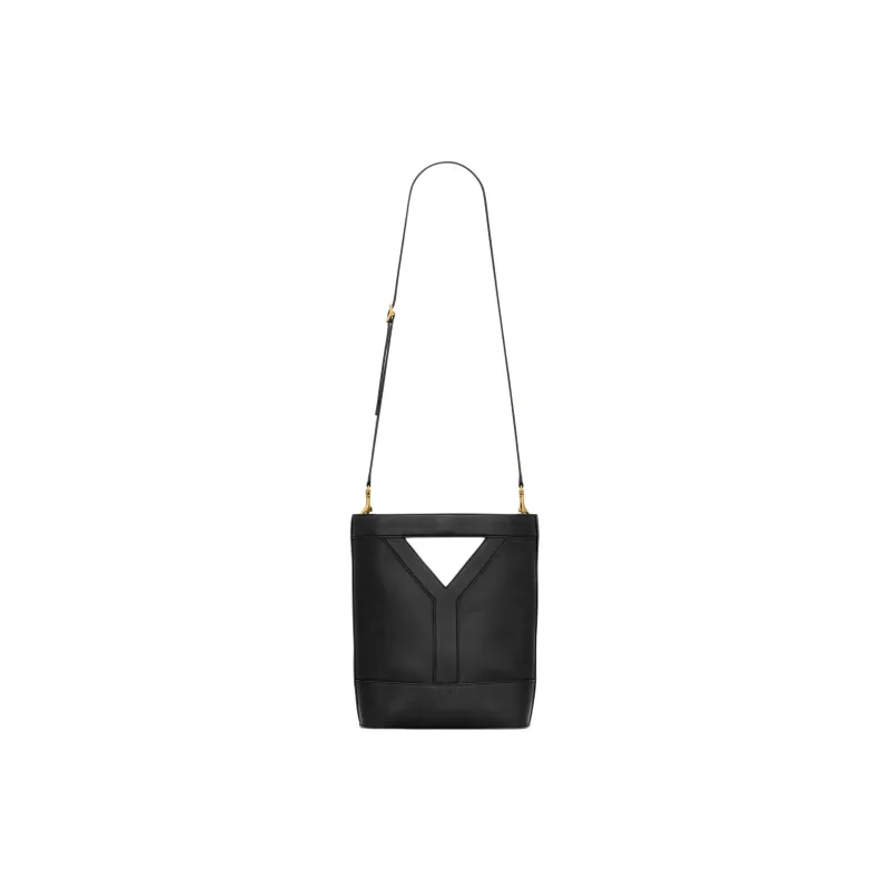 SAINT LAURENT Calfskin Bucket Bag, Shoulder Bag, Crossbody Bag, Handbag Trumpets Women's Black-1