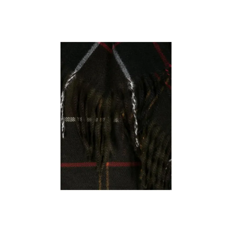 BARBOUR Check pattern Fringe detailing Scarf-4