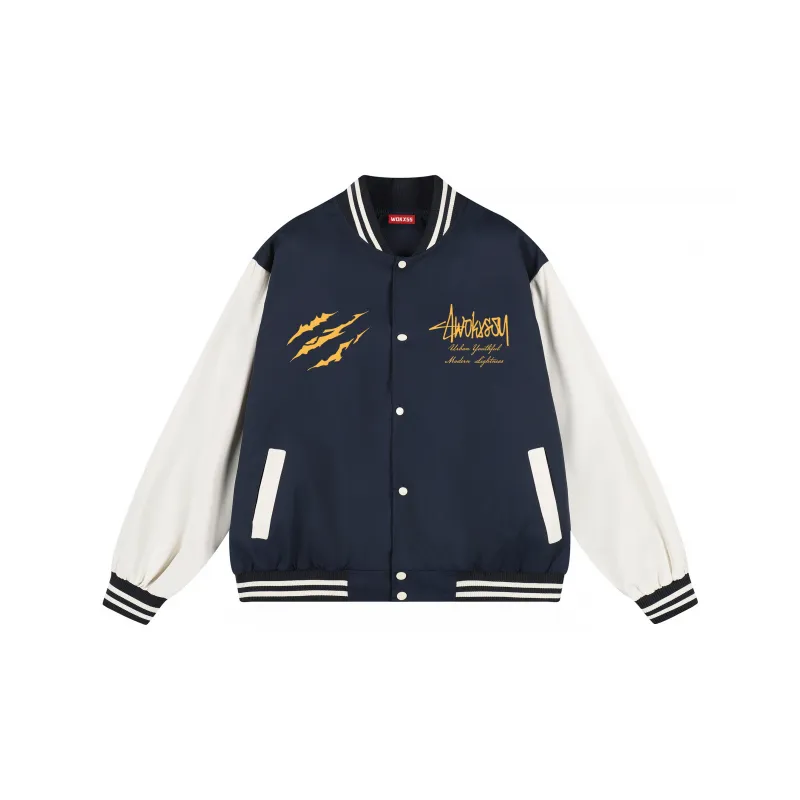 WOKXSS Baseball Jacket Unisex Black-8