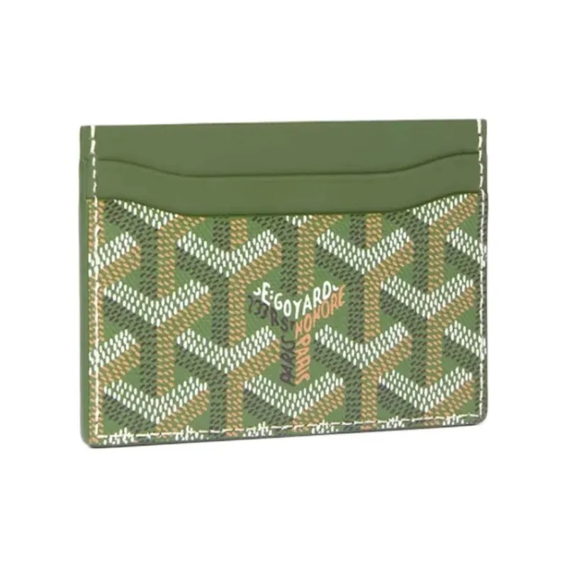 GOYARD Saint Sulpice Goyardine Canvas Card Holder Unisex Khaki-1