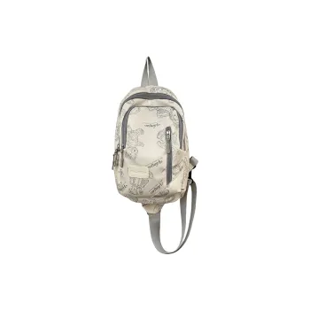 Tonlion Nylon Sling Bag Unisex White/Black
