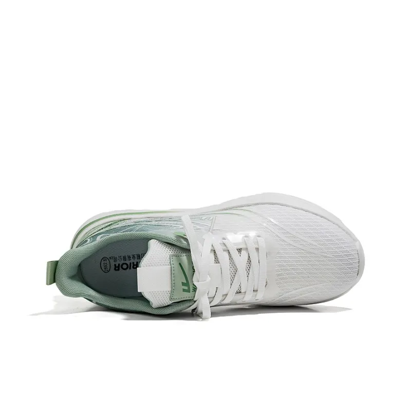 Warrior Breathable Lightweight Height Increasing Low Top Casual Running Shoes Men's White Green-3