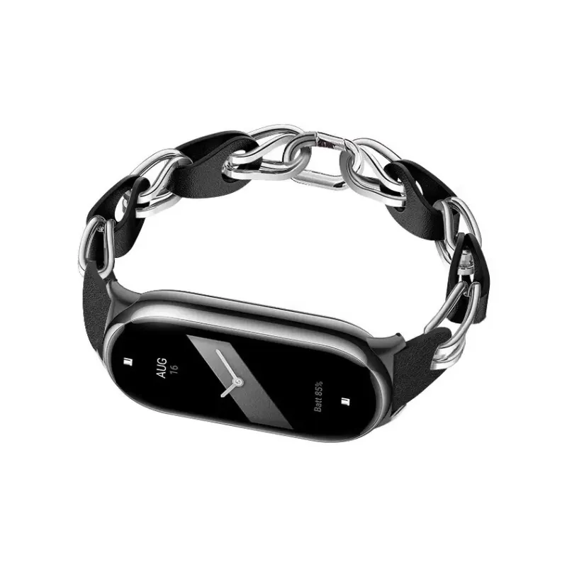 IWabcertoo Watch Band Xiaomi Compatibility 182mm Stainless Steel, Cow Leather Material Unisex-14