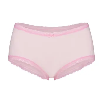 SKIMS SS25 LIGHTWEIGHT COTTON LACE BOY SHORT Underpants Women's 1 Pack CHERRY BLOSSOM/Cherry Blossom Color
