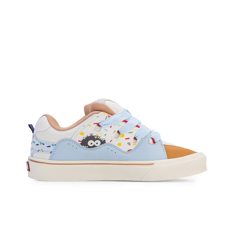 GLO BULL Anti-Slip And Wear-Resistant Breathable Low-Top Skateboard Shoes Unisex White Blue Brown-1