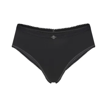SKIMS SS25 LIGHTWEIGHT COTTON LOGO PICOT HIPSTER Underpants Women's 1 Pack SOOT/Smoke Gray