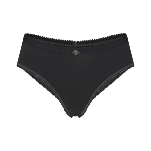 SKIMS SS25 LIGHTWEIGHT COTTON LOGO PICOT HIPSTER Underpants Women's 1 Pack SOOT/Smoke Gray