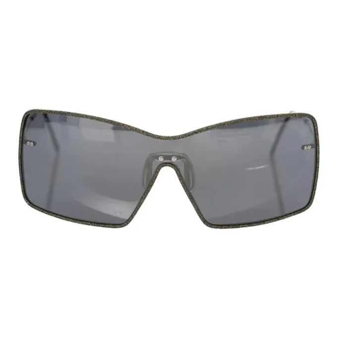 Frankie Morello Metal Irregular Shape Sunglasses Women's Black-1