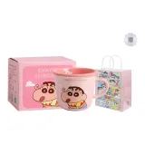 [Pink with Gift Bag]Crayon Shin-Chan Milk Measuring Cup Multicolor Box Included