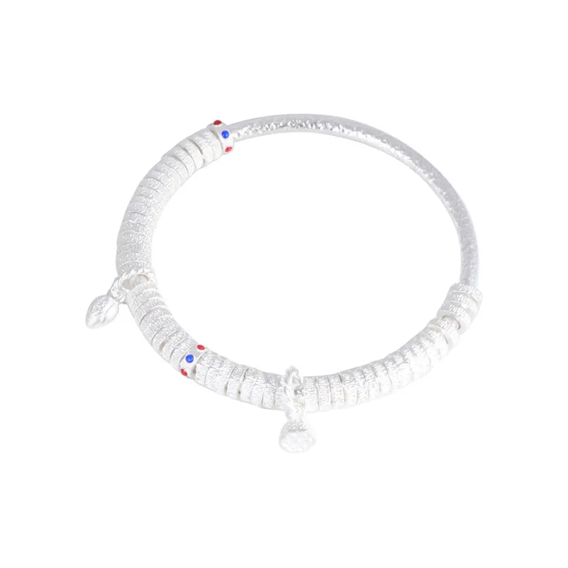 JINLUWANG 999 Fine Silver Sterling Silver Bracelets Women's-0