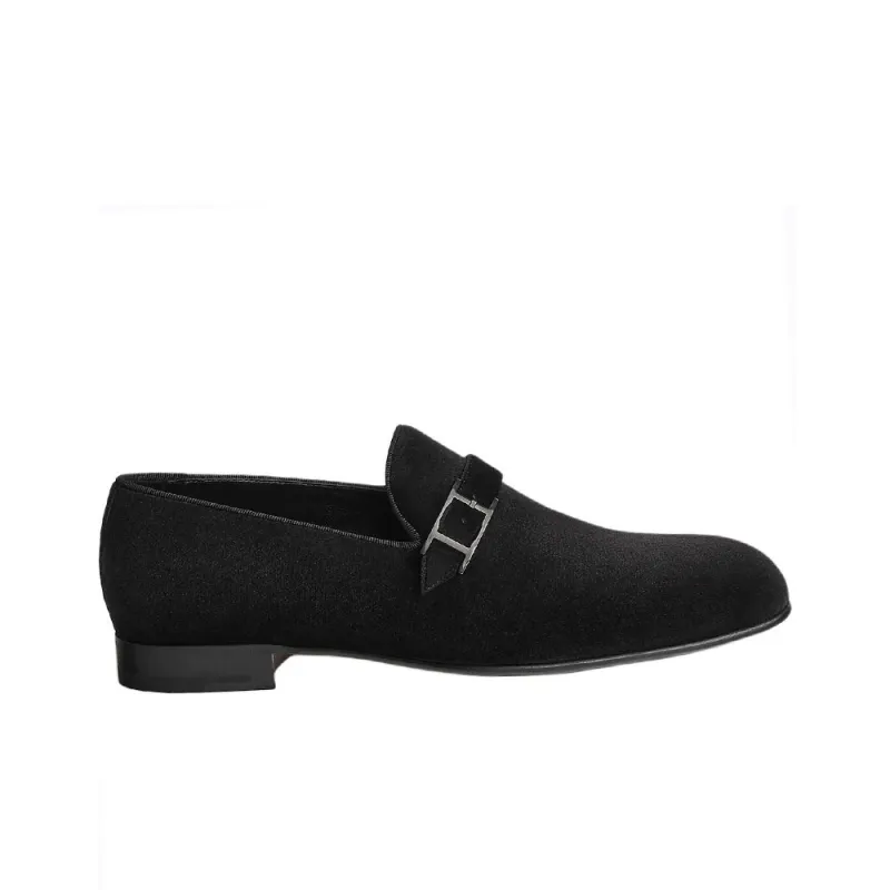 HERMES Jules Loafers Men's Black-1