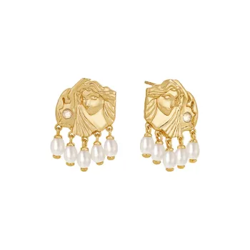 Amber Lollipop Pearl Earrings Women's