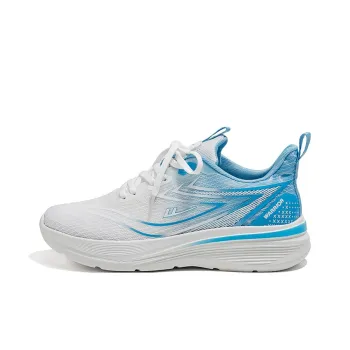 Warrior Cushioning, Slip Resistant, And Abrasion Resistant Low Top Casual Running Shoes Men's White Light Blue