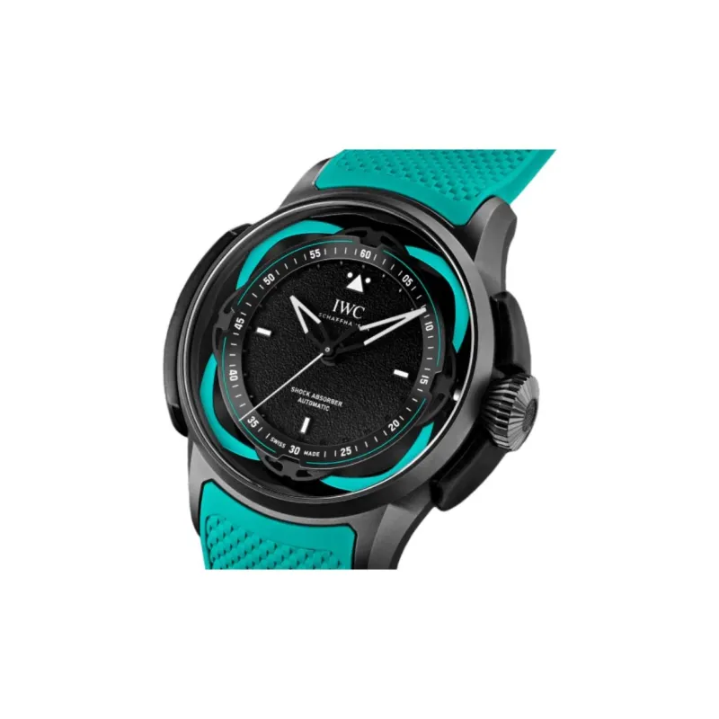 IWC Automatic Mechanical Movement Men's Watches Watch 44mm Black Dial Titanium Watch Case Rubber Strap-3
