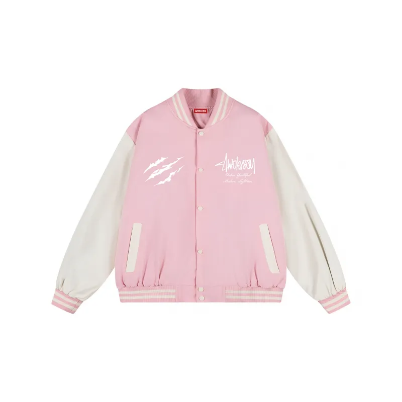 WOKXSS Baseball Jacket Unisex Black-4