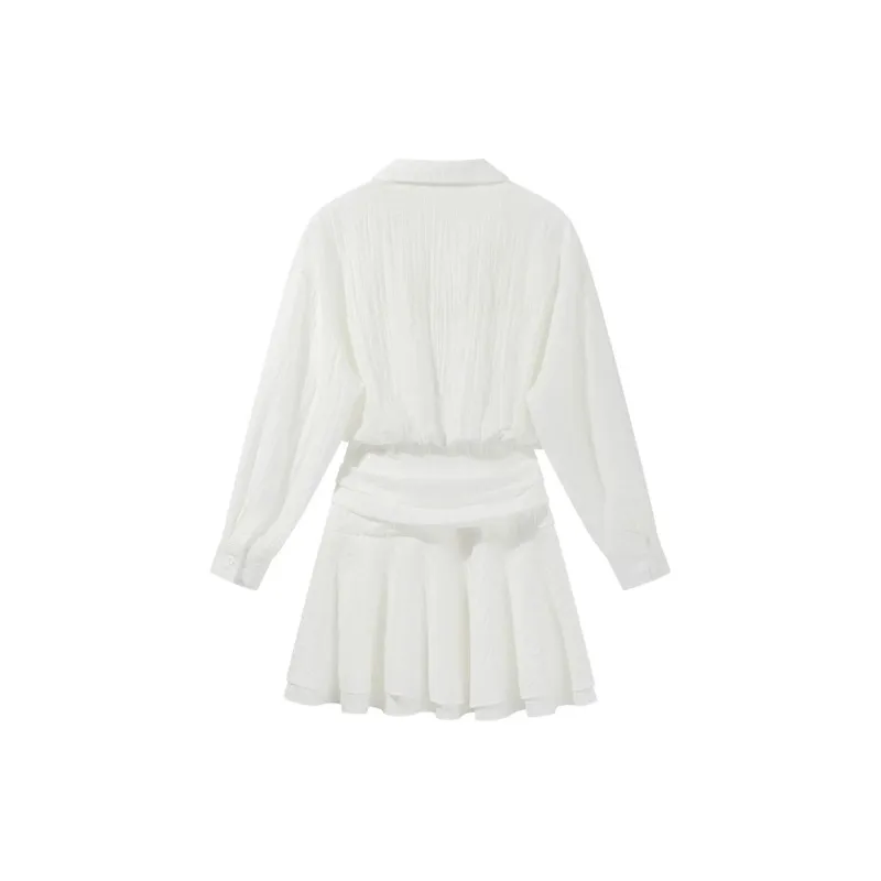 Udon House Long Sleeved Dress Women's White-1