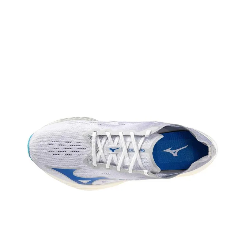Mizuno WAVE REBELLION PRO Abrasion-Resistant Low-Top Running Shoes Men's White Blue-4
