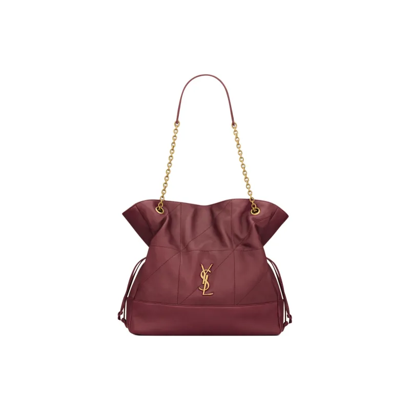 SAINT LAURENT Jamie Lambskin Tote Bag Shopping Bag Shoulder Bags Women's Bordeaux Red-0