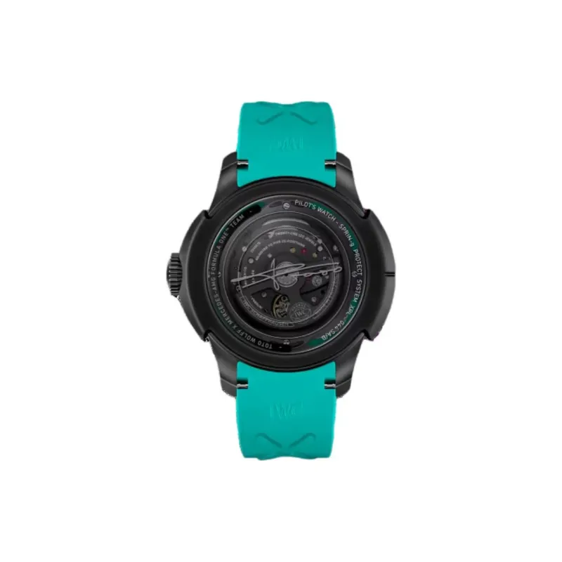 IWC Automatic Mechanical Movement Men's Watches Watch 44mm Black Dial Titanium Watch Case Rubber Strap-4