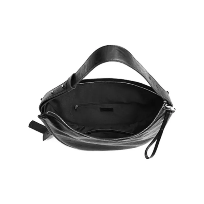 BELLE Artificial Leather Saddle Bag Crossbody Shoulder Bag Large Size Women's Black-2