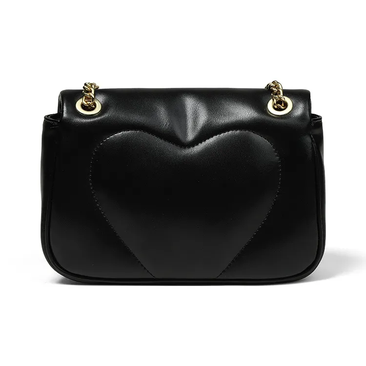 Teenmix Cowhide Split Leather Shoulder Bag, Chain Bag, Crossbody Bag, Shoulder Bag Regular Women's Ecru/Pink/Black-13