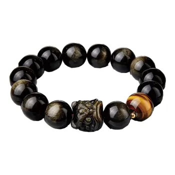 Moonstone Edge Obsidian Bracelets Unisex