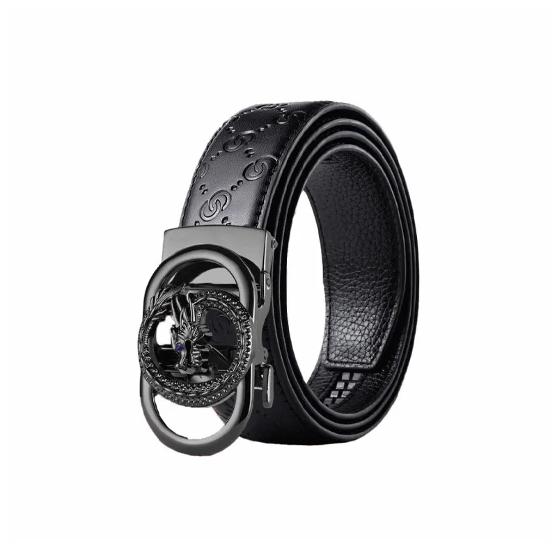 JKEM PU Leather Leather Belts Unisex Width 3.4cm-0