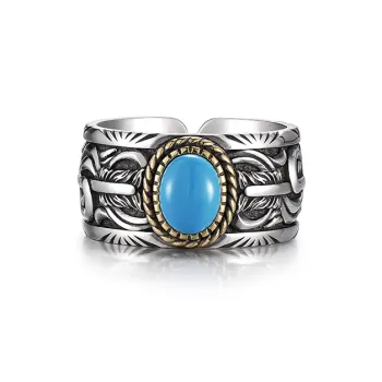 IDEAGEMER 925 Sterling Silver Rings Men's