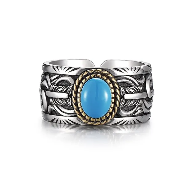 IDEAGEMER 925 Sterling Silver Rings Men's-0