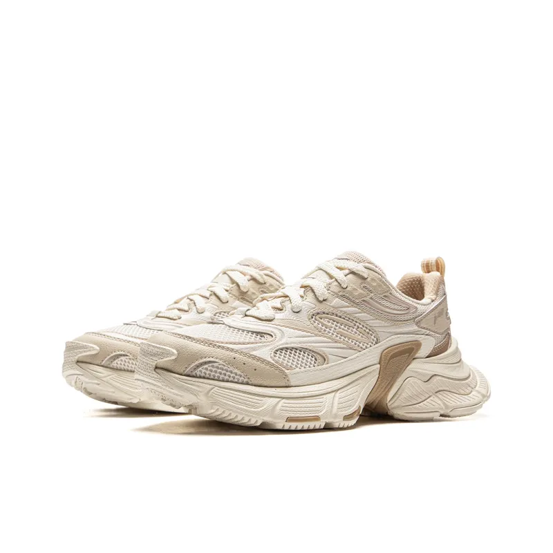 LiNing Star Slip Resistant, Abrasion Resistant, Breathable Low Top Chunky Sneakers Women's Ecru-2