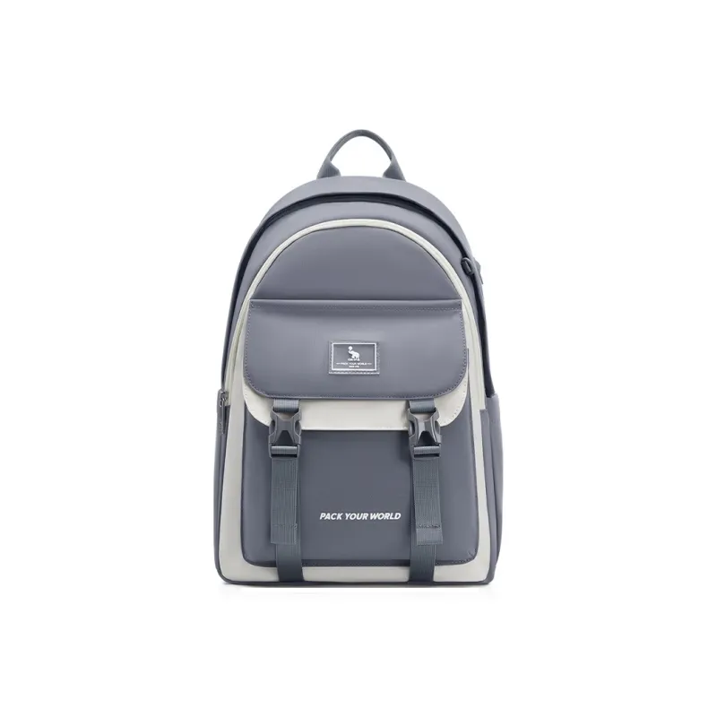 OIWAS Fabric Backpack Unisex Light Purple/Light Gray-6